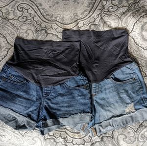 Two pairs of Maternity Jean shorts size 4/6